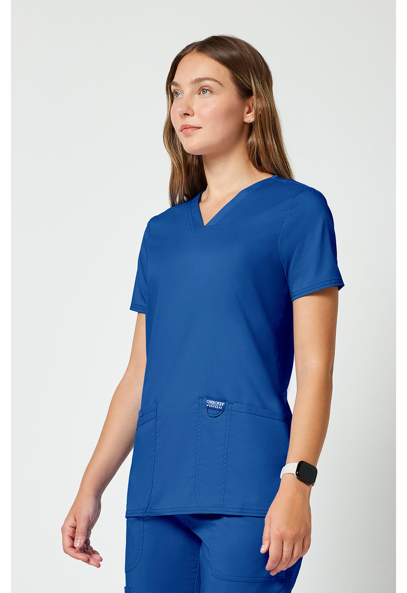 Royal - Cherokee Cherokee WW Revolution Women's Scrub Top - Left Side View