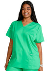 Sparkling Jade - Cherokee Cherokee WW Revolution Women's Scrub Top - Detail 1 View