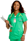 Sparkling Jade - Cherokee Cherokee WW Revolution Women's Scrub Top - Detail 2 View