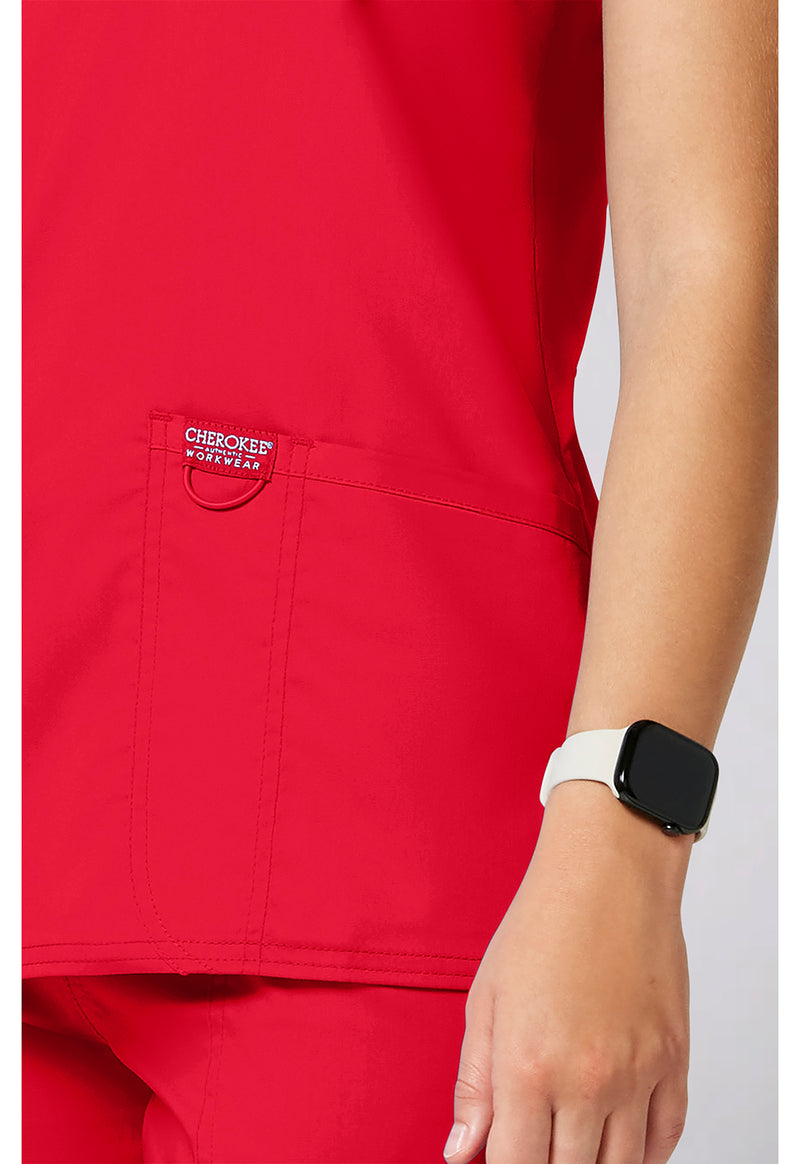 Sweet Paprika - Cherokee Cherokee WW Revolution Women's Scrub Top - Detail 4 View