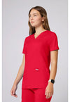 Sweet Paprika - Cherokee Cherokee WW Revolution Women's Scrub Top - Left Side View