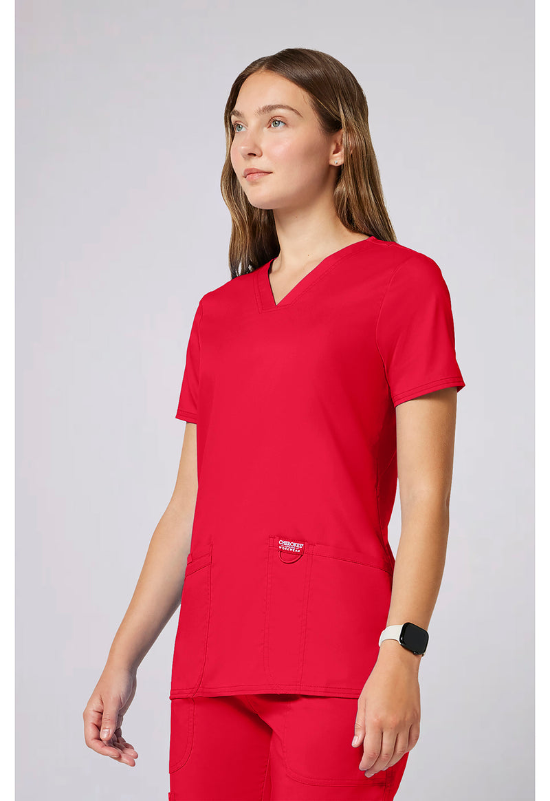 Sweet Paprika - Cherokee Cherokee WW Revolution Women's Scrub Top - Left Side View