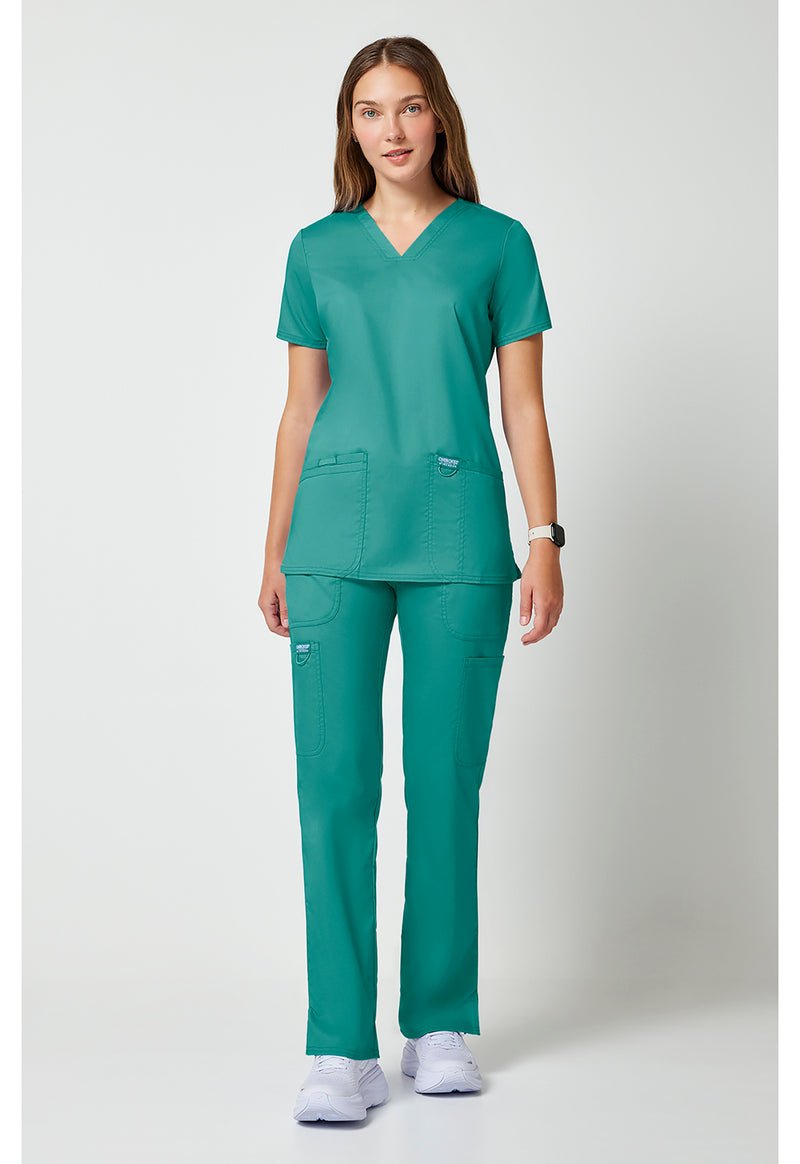 Soft Marine - Cherokee Cherokee WW Revolution Women's Scrub Top - Detail 1 View