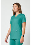 Soft Marine - Cherokee Cherokee WW Revolution Women's Scrub Top - Left Side View