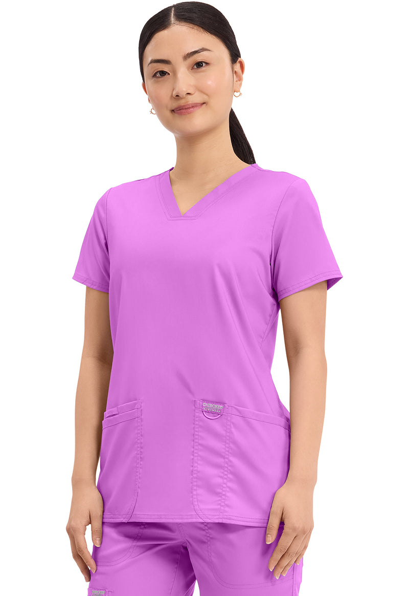 Sweet Berry - Cherokee Cherokee WW Revolution Women's Scrub Top - Left Side View