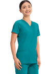 Teal Blue - Cherokee Cherokee WW Revolution Women's Scrub Top - Right Side View