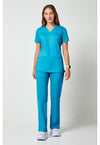 Turquoise - Cherokee Cherokee WW Revolution Women's Scrub Top - Detail 1 View