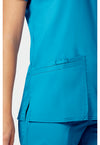 Turquoise - Cherokee Cherokee WW Revolution Women's Scrub Top - Detail 3 View
