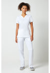 White - Cherokee Cherokee WW Revolution Women's Scrub Top - Detail 1 View