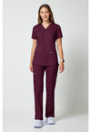 Wine - Cherokee Cherokee WW Revolution Women's Scrub Top - Detail 1 View