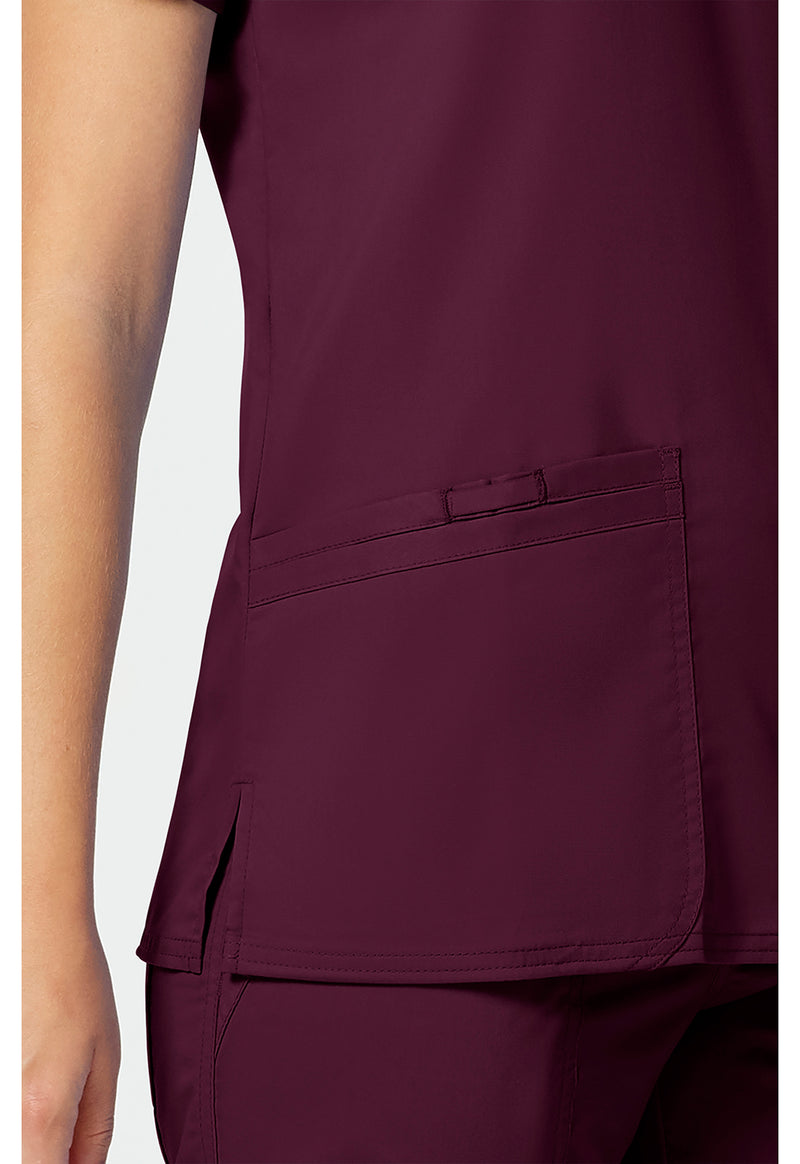 Wine - Cherokee Cherokee WW Revolution Women's Scrub Top - Detail 3 View