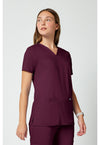 Wine - Cherokee Cherokee WW Revolution Women's Scrub Top - Right Side View