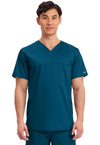 Caribbean Blue - Cherokee WW Revolution Unisex Scrub Top - Front View