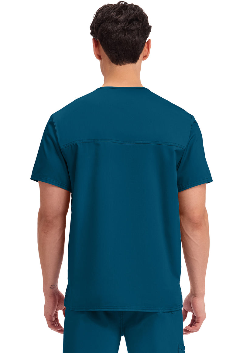 Caribbean Blue - Cherokee WW Revolution Unisex Scrub Top - Back View