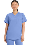 Ciel Blue - Cherokee WW Revolution Unisex Scrub Top - Front View