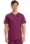 Wine - Cherokee WW Revolution Unisex Scrub Top - Front View