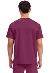 Wine - Cherokee WW Revolution Unisex Scrub Top - Back View
