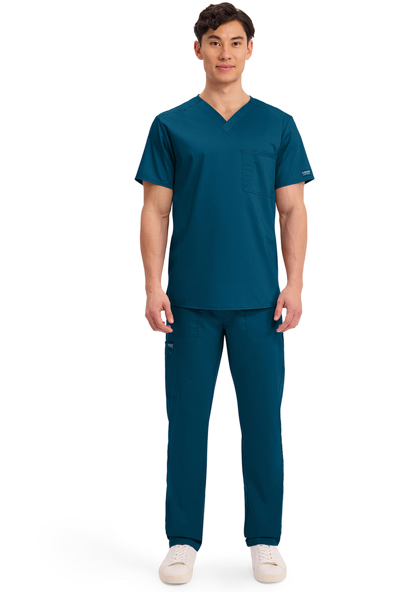 Caribbean Blue - Cherokee Cherokee WW Revolution Unisex Scrub Top - Detail 1 View