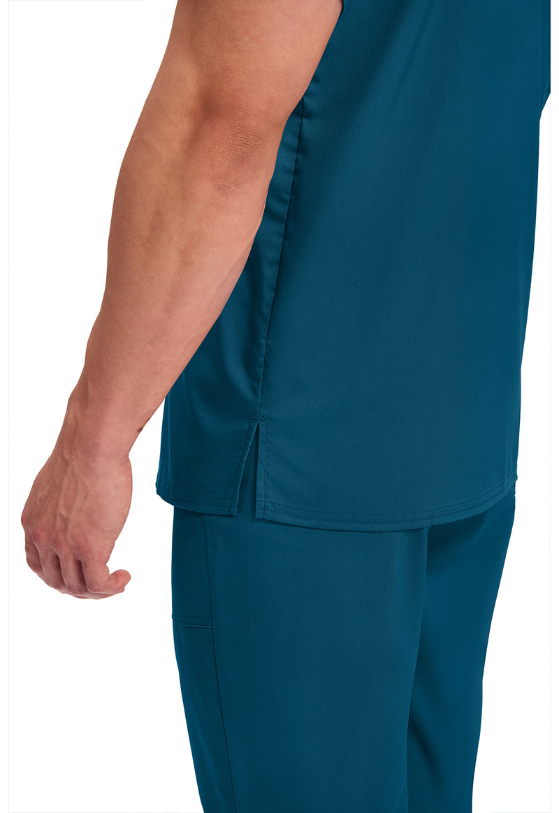 Caribbean Blue - Cherokee Cherokee WW Revolution Unisex Scrub Top - Detail 4 View