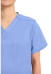 Ciel Blue - Cherokee Cherokee WW Revolution Unisex Scrub Top - Detail 2 View