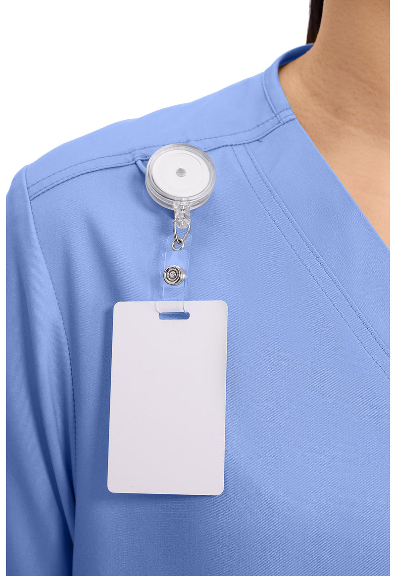 Ciel Blue - Cherokee Cherokee WW Revolution Unisex Scrub Top - Detail 3 View
