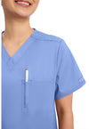 Ciel Blue - Cherokee Cherokee WW Revolution Unisex Scrub Top - Detail 4 View
