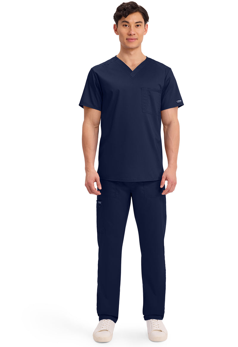 Navy - Cherokee Cherokee WW Revolution Unisex Scrub Top - Detail 1 View