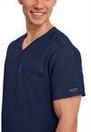 Navy - Cherokee Cherokee WW Revolution Unisex Scrub Top - Detail 3 View