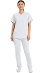 White - Cherokee Cherokee WW Revolution Unisex Scrub Top - Detail 1 View