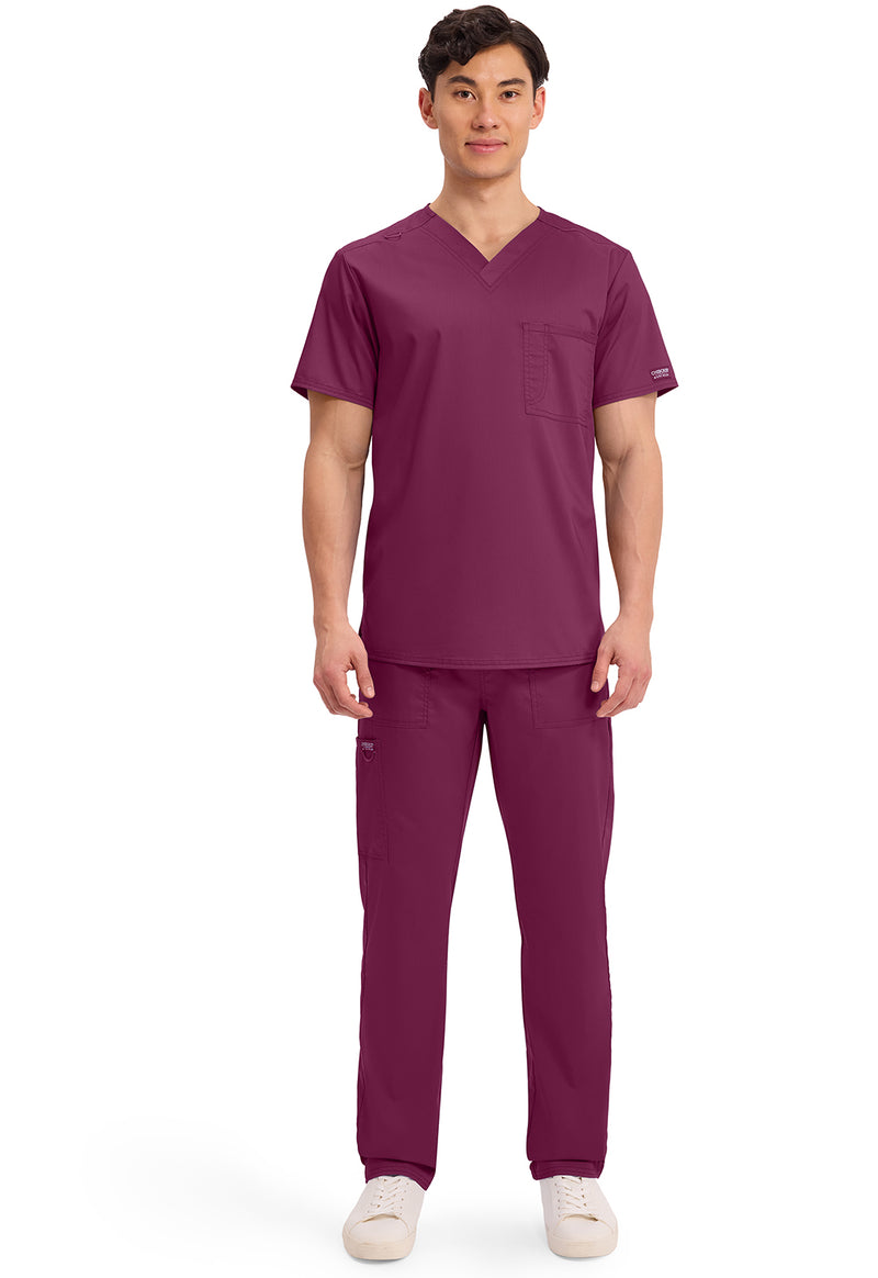 Wine - Cherokee Cherokee WW Revolution Unisex Scrub Top - Detail 1 View