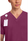 Wine - Cherokee Cherokee WW Revolution Unisex Scrub Top - Detail 2 View