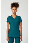 Caribbean Blue - Cherokee WW Originals Women Scrub Top - Front View