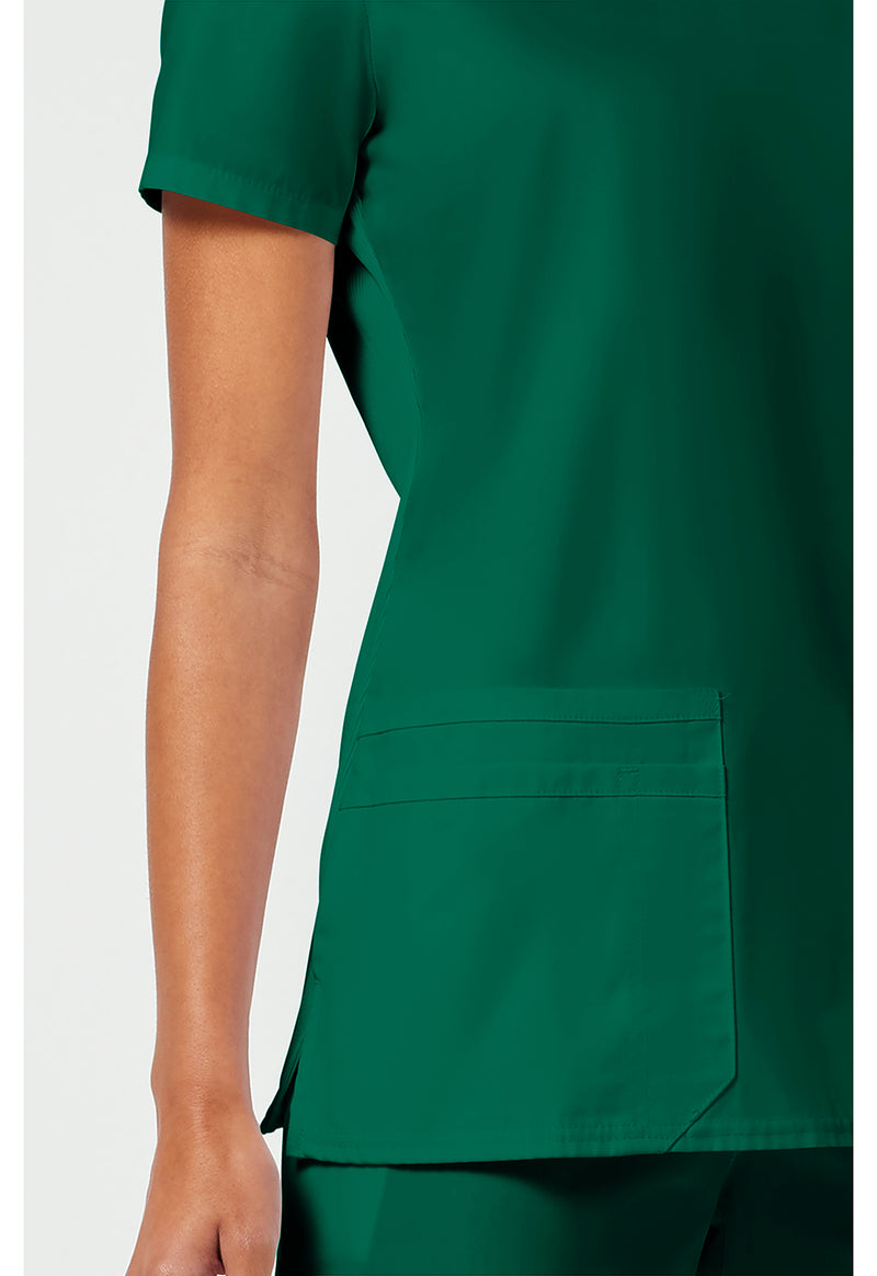 Hunter Green - Women's V-Neck Scrub Top (View 3)