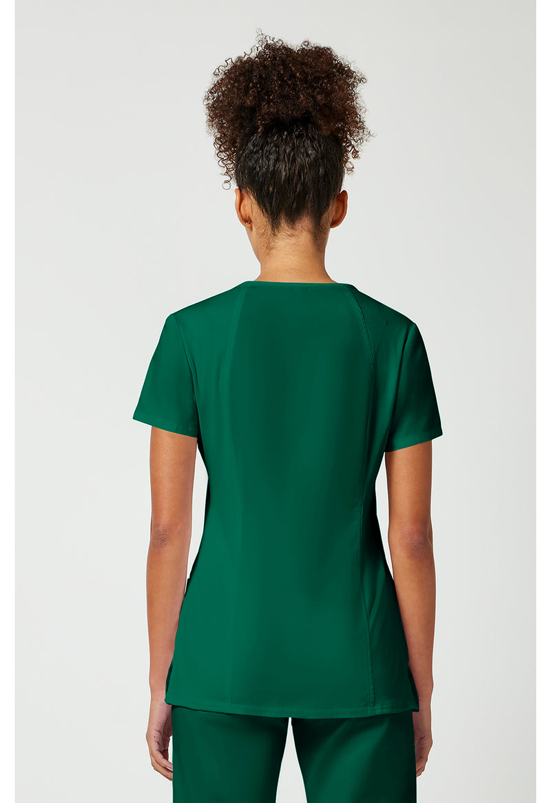 Hunter Green - Cherokee WW Originals Women Scrub Top - Back View