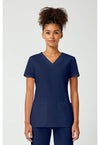 Navy - Cherokee WW Originals Women Scrub Top - Front View