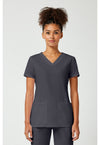 Pewter - Cherokee WW Originals Women Scrub Top - Front View
