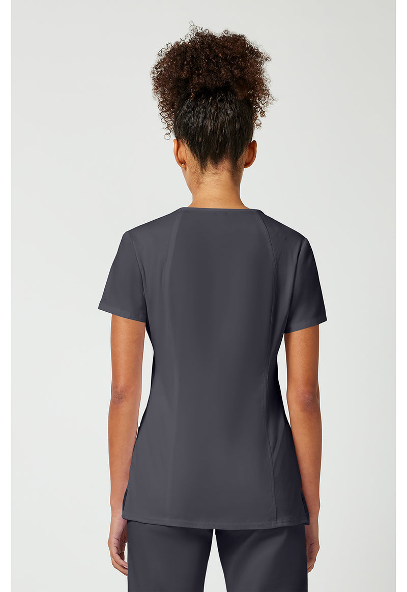 Pewter - Cherokee WW Originals Women Scrub Top - Back View
