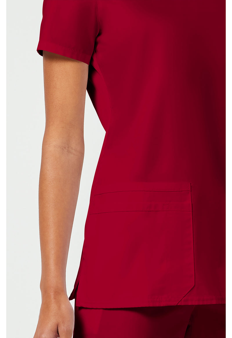 Red - Women's V-Neck Scrub Top (View 3)