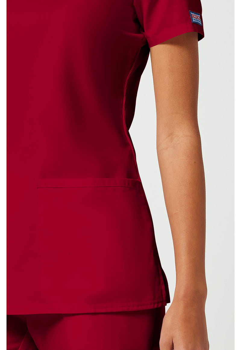 Red - Women's V-Neck Scrub Top (View 4)