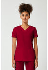 Red - Cherokee WW Originals Women Scrub Top - Front View