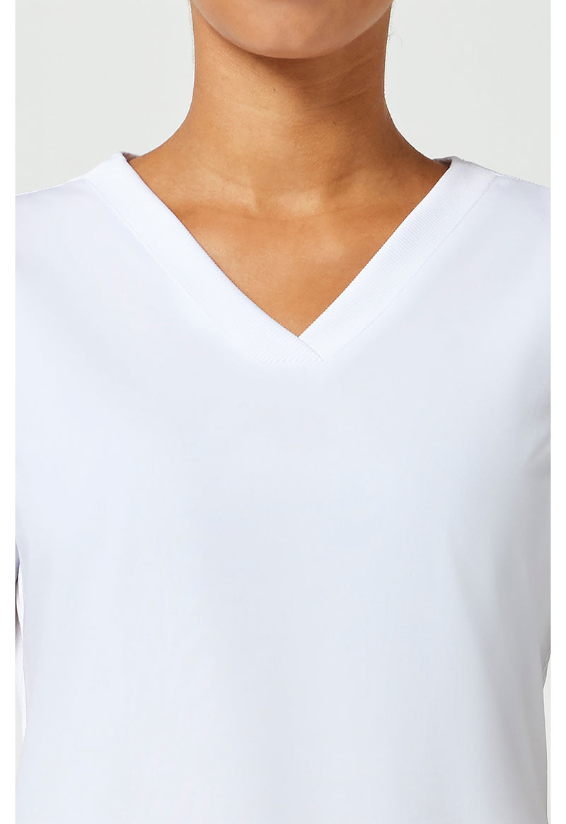 White - Women's V-Neck Scrub Top (View 2)