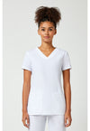 White - Cherokee WW Originals Women Scrub Top - Front View