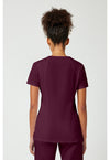 Wine - Cherokee WW Originals Women Scrub Top - Back View