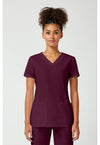 Wine - Cherokee WW Originals Women Scrub Top - Front View