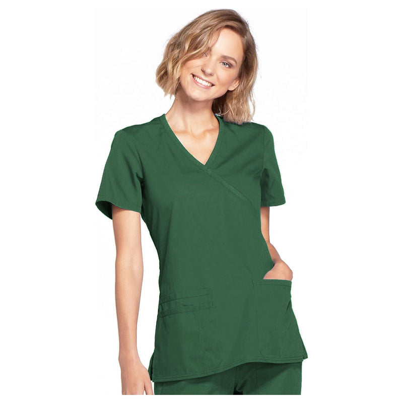 hunter green - Mock Wrap Top