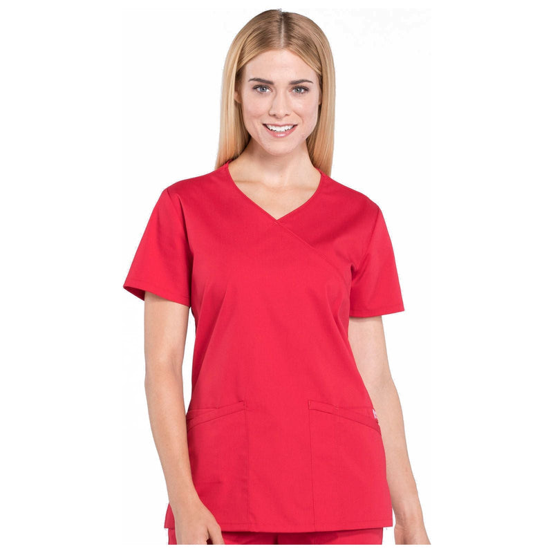 red - Mock Wrap Top