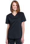 Black - Cherokee WW Revolution Women's Scrub Top - Front View
