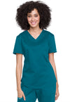 Caribbean Blue - Cherokee WW Revolution Women's Scrub Top - Front View