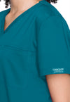 Caribbean Blue - Cherokee Cherokee WW Revolution Women's Scrub Top - Detail 2 View