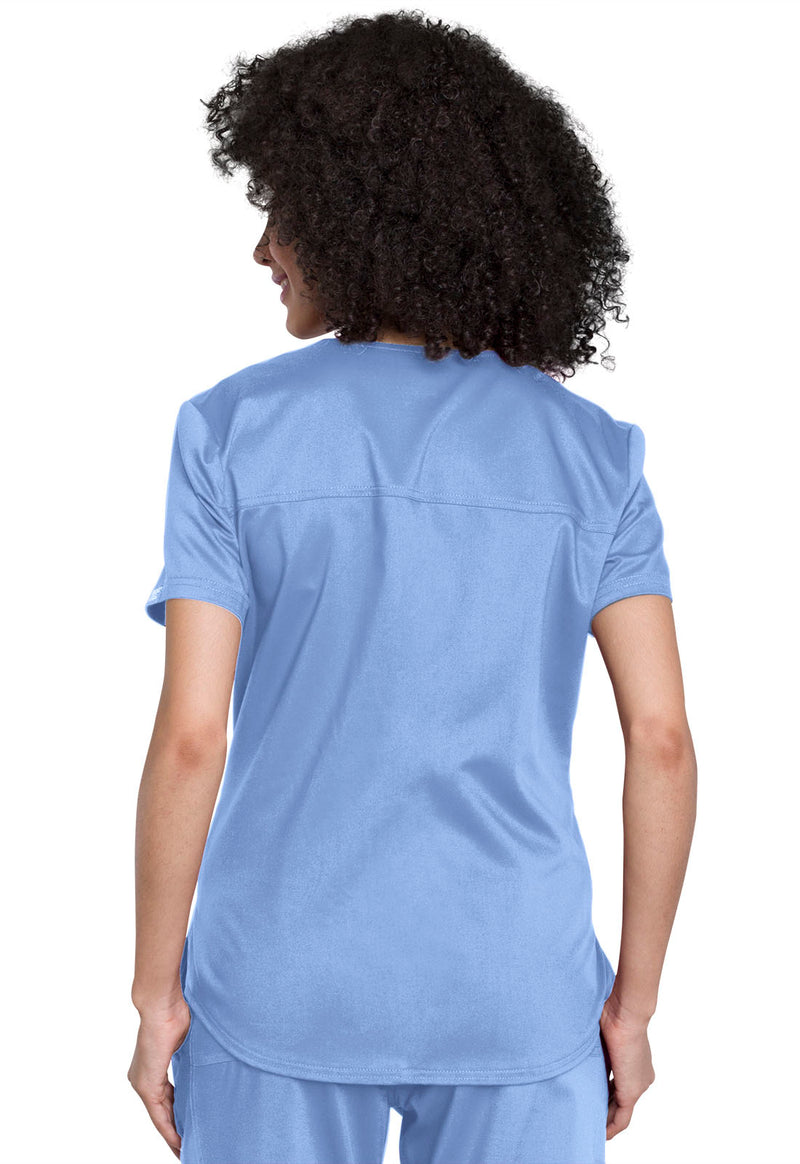 Ciel Blue - Cherokee WW Revolution Women's Scrub Top - Back View